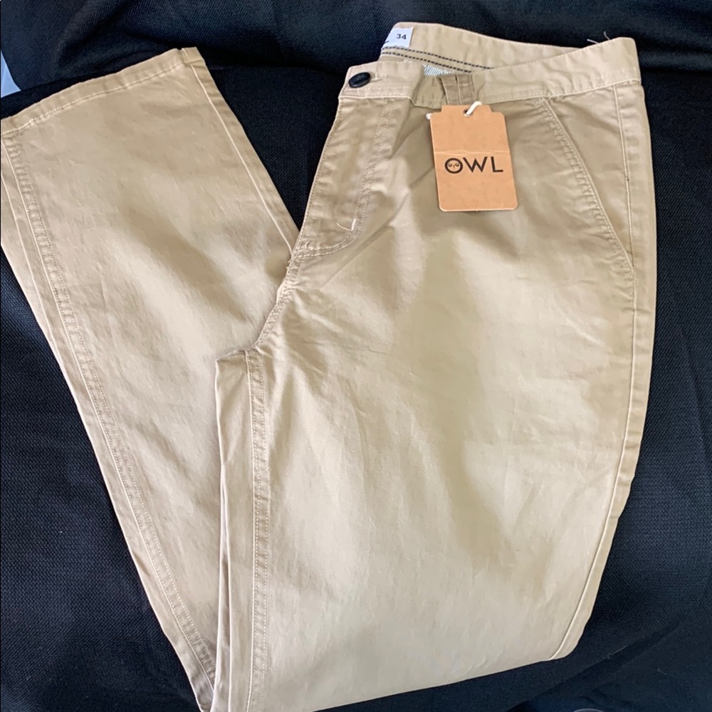 Tan Chinos with Classic Straight Leg Design